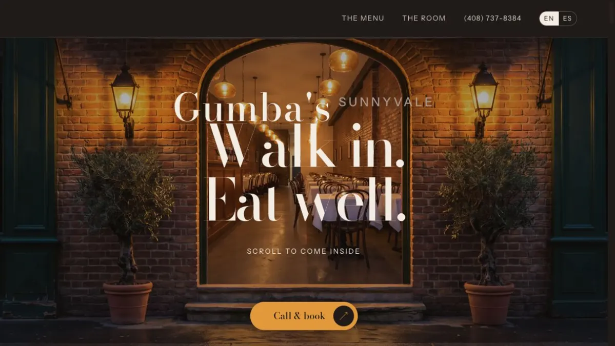 Gumba's Italian Restaurant · concept website