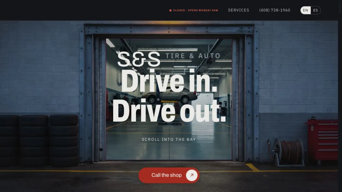 S&S Tire and Auto Repair · concept website